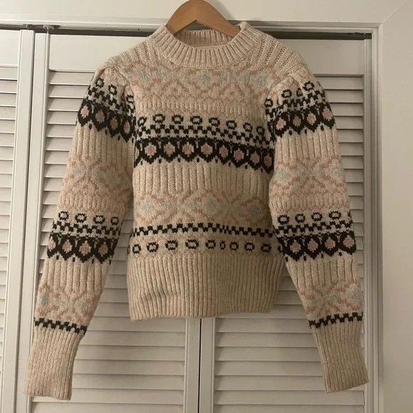 NWOT ASTR the Label Maria Mock Neck Fair Isle Sweater M - Picture 2 of 10